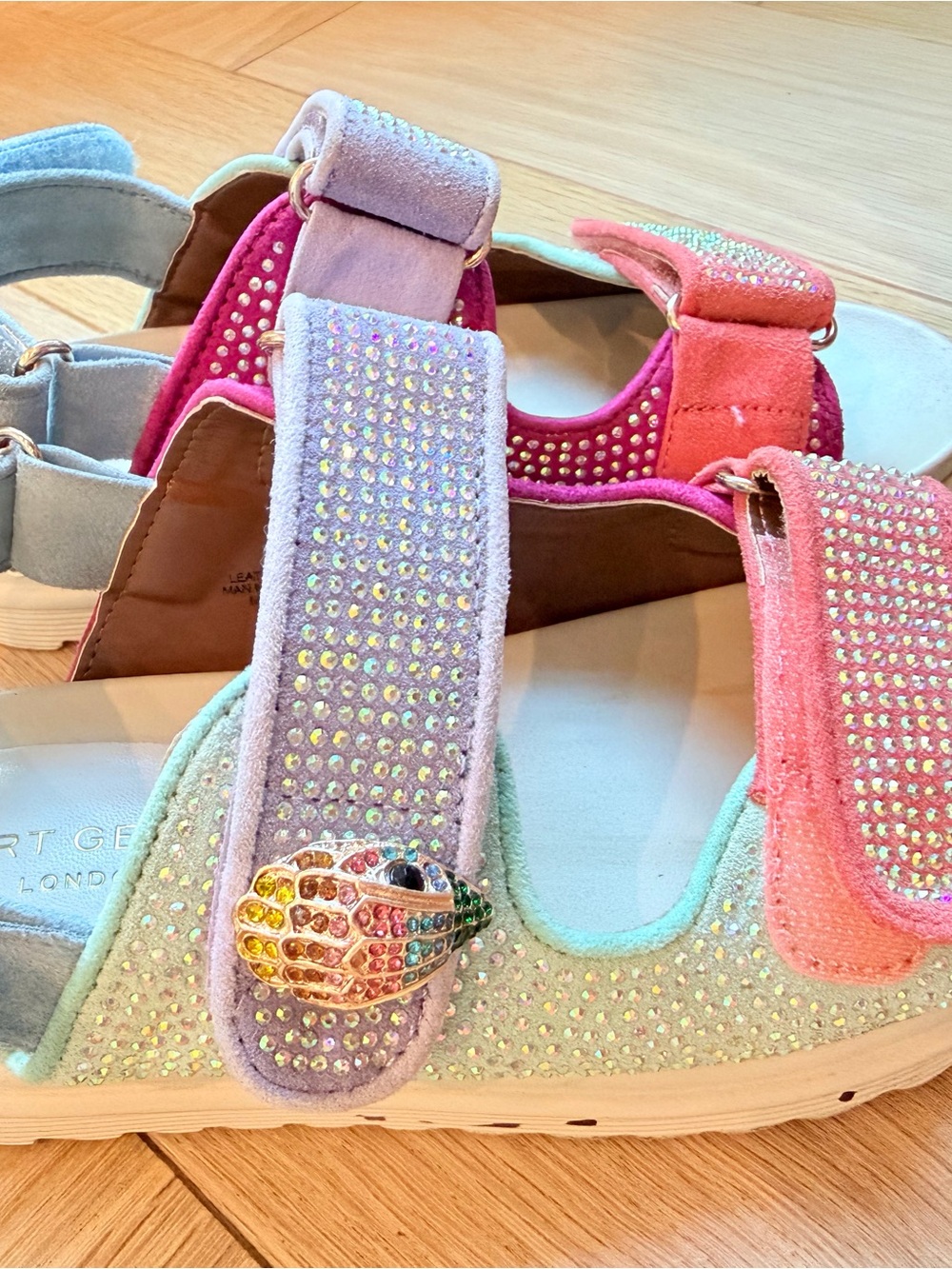 Kurt Geiger Girls Multicolor Sparkle Velcro Sandals - Picture 2 of 6